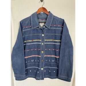 Koret City Blues Denim Long Sleeve Button Up Jacket Women’s 20W